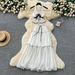Women's Clothing Pure Desire Holiday Suit Summer Sexy Halter Neck V Neck Backless Chiffon Top High Waist Large Swing Skirt Suit_ecoleips.com