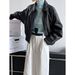 Vintage-Inspired PU Leather Jacket For Women - Short, Loose-Fit Biker Style With Zipper Details, Retro Chic Outerwear_ecoleips.com