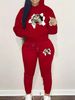 Women's Autumn And Winter Casual Fashion Letter Pattern Printed Thick Velvet Warm Hooded Sweatshirt+sweatpants Set-672_ecoleips.com