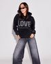 Women's Black Retro Love Rhinestone Hoodie Fashionable Loose Fitting Y2K Style_ecoleips.com