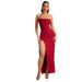 Personalized Sequined Tube Top Dress - Winter Sleeveless Slit Waist Long Skirt For Women, Elegant & Glamorous Party Wear_ecoleips.com
