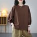 Spring And Summer Versatile, Artistic And Retro Lantern Sleeve T-Shirt, Stylish And Youthful Casual Three-Quarter Sleeve_ecoleips.com