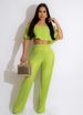 Women's Clothing With Pleated Solid Color Strapless Chest Wrap Loose Flared Pants Two Piece Suit_ecoleips.com
