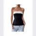 Women's Clothing Black And White Contrast Color Tube Top Elegant Temperament Commuting One Shoulder Tube Top_ecoleips.com