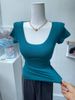 Women's Slimming Short Sleeve T-Shirt round Neck Pure Cotton Summer Style Super Flattering Busty Top the Color Is Absolutely Gorgeous Thin_ecoleips.com