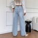 Women's High-Waisted Wide-Leg Jeans – Vintage Washed Flowy Denim Pants For Effortless Boho Chic_ecoleips.com