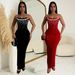 New Fashion Women's Clothing One Shoulder Slit Hot Diamond Hip Dress_ecoleips.com