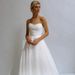 Women's Clothing Elegant Strapless Wedding Dress With Light Train – Breathable Polyester, Simple & Timeless Design For Destination Weddings_ecoleips.com