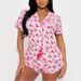 Women's Clothing Comfortable Home Short Sleeved Printed Shorts Suit_ecoleips.com