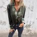 Velvet Blouse For Women – Long Sleeve, Button-Down, Oversized Elegant Shirt In Purple, Burgundy, Brown & Army Green (S-3xl)_ecoleips.com