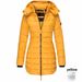 Women's Slim Fit Long Puffer Coat With Hood - Warm Quilted Down Alternative Jacket For Winter (Black, Navy, Yellow, Red, Khaki, Olive, Gray)_ecoleips.com