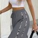 K New Women's Drawstring Waist Wide-leg Loose Casual Pants With Leopard Print Splicing Design. No Bags Or Other Accessories_ecoleips.com