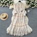 Elegant Lace Trim Empire Waist Floral Embroidered Maxi Dress – French Inspired A-Line Boho Chic Long Sleeve Gown For Women_ecoleips.com
