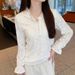 K Heavy Industry Hooded Long Sleeved Lace Shirt For Women, Unique And Beautiful New Style, With Inner Lining And Bottom Layer Top_ecoleips.com
