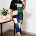 Color Block Women's Casual Street Style Two-Piece Outfit T-Shirt And Elastic Waist Wide-Leg Pants Set Short Sleeve_ecoleips.com