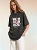 Vintage Washed Distressed Graphic T Shirts For Women, Retro Grunge Letter Print Oversized Short Sleeve Tee, Casual Loose Streetwear Tops_ecoleips.com