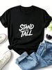 Women's Graffiti Short-sleeved T-shirt, Lettered Women's Clothing, Made Of Cotton Fabric, Suitable For Casual Street Style._ecoleips.com