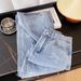Bow-Knot Print High-Waisted Jeans – Korean Style Straight Leg Trousers For Pear Shape & Wide Hips (XS-2XL)_ecoleips.com