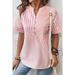 Plus Size Women's Asymmetrical Cardigan V Neck Shirt Striped Patchwork Cotton Linen Top_ecoleips.com