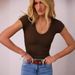 Women's Clothing Threaded Pullover Solid Color Hot Girl Outfit Versatile Sexy Fashion Short Sleeve Tops_ecoleips.com