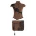 New Chinese Lace Applique Contrasting Color Lace-up Stand-up Collar Hollow T-shirt Short Skirt Set Retro Temperament National Style Two-piece Set_ecoleips.com