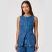 Women's Elegant Denim Shorts Set - Sleeveless Crop Top & High Waist Wide Leg Shorts Casual Two Piece Outfit_ecoleips.com