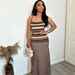 TW861 Women's Summer Fashion Color Block Backless Striped Dress European American Style Camisole Fresh Vacation Ready_ecoleips.com