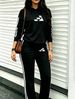 Women's Black And White Striped Hooded Pants Suit Long Sleeved Street Style Autumn/Winter Set European American Cross Border Print_ecoleips.com