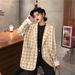 Spring Autumn New European And American Korean-style Trendy Blazer, Loose Hong Kong-style Women's Suit Jacket, Female_ecoleips.com