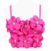 Simple Three-dimensional Floral Sweater Irregular Short Slim Fit Sweet Style Camisole Top_ecoleips.com