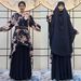 Fashion Floral Two-Piece Set Abaya Robe Women's Long Dress_ecoleips.com