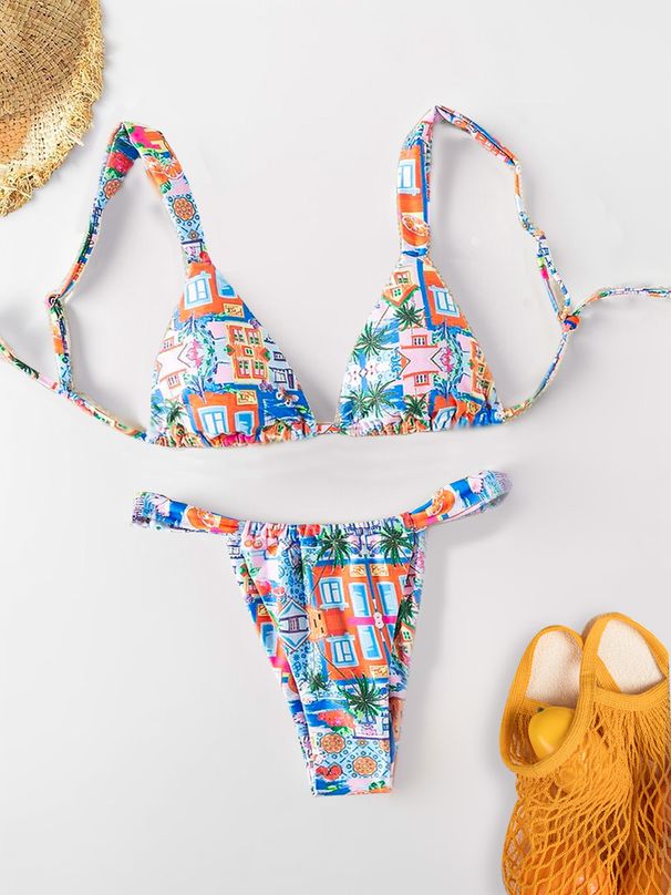 Women's Clothing New Fashion Print Swimsuit Seaside Sexy Split Swimsuit Bikini Bikini Women_ecoleips.com