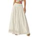 Women's Elegant Solid Color A-Line Long Skirt Hot Selling Fashionable Casual Wear for Vacation_ecoleips.com