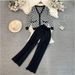 Women's Clothing Temperament Early Autumn Plaid Age Reducing Light Mature Style Knitted Two Piece Suit Trendy_ecoleips.com