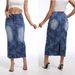Hip-wrapped Denim Skirt, European And American All-match Slim-fit Sleeve, Back Slit Bottom, Ladies' Blue Long Skirt_ecoleips.com
