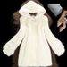 Women’s Faux Mink Hooded Coat – Mid-Length Winter Jacket With Metallic Thread Detailing (White, Elegant & Office-Ready Outerwear)_ecoleips.com