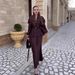 Women's Spring Temperament V Neck Cardigan Top And High Waisted Skirt Set Long Sleeved Waist Cinching Outfit_ecoleips.com