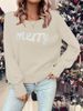 girl European And American Cross-Border Christmas 2025 New Style Letter Knitted Sweater Women's Round Neck Long Sleeve_ecoleips.com