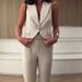 Women's new fashionable temperament simple vest suit long suit pants_ecoleips.com