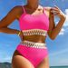 Women's Clothing Split Sleeveless Swimsuit With Chest Pad Swimsuit_ecoleips.com