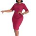 Elegant Office Pencil Dress for Women Slim Fit Stretchy Bodycon Casual Professional Wear with Belt Summer Style_ecoleips.com
