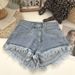 2025s Waist Pink Denim Shorts For Women Summer 2025 New High Street Ins Trend Loose Frayed A-Line Slimming Hot Pants_ecoleips.com