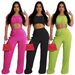 Women's Clothing Hot Sale Spring Fashion Leisure One Shoulder Wrap Chest Wide Leg Two Piece Set_ecoleips.com