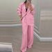 Women’s Stylish Ribbed Blazer & Pants Set – Elegant Office & Casual Outfit | Stretch Fit Two-Piece Suit_ecoleips.com