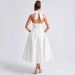 Women's Sleeveless V Neck Halter Neck Jacquard Dress Backless High Waist Long Evening Dress for Spring And Summer_ecoleips.com