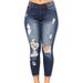 High Waist Slim Fit Ripped Denim Leggings - Stretchy Skinny Jeans With Distressed Details For Women & Men (S-3XL In Dark Blue/Light Blue/Black)_ecoleips.com