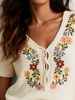 Bohemian Floral Embroidered Knit Sweater – Oversized Loose Fit, Vintage-Inspired Cottagecore Pullover (S-XXL, One Color)_ecoleips.com