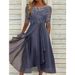 2025 Dresses Chiffon Paneled Lace Openwork Maxi Dresses Bridesmaids Evening Dresses Women's Wear_ecoleips.com