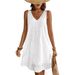2026 Spring And Summer New Vacation Elegant Dress Sleeveless Solid Color Skirt_ecoleips.com