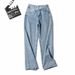 Hot Girl Summer New Fashion Oblique Belt Loose Slim High Waist Wide Leg Straight Jeans Women's Trousers Trend_ecoleips.com